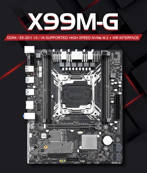 LGA2011-3 X99 Plokštė Su Xeon E5 2620 V3 Procesorių ir 4*8 GB ECC REG 2400MHZ Atminties USB 3.0 SATA 3.0 M. 2 NVME
