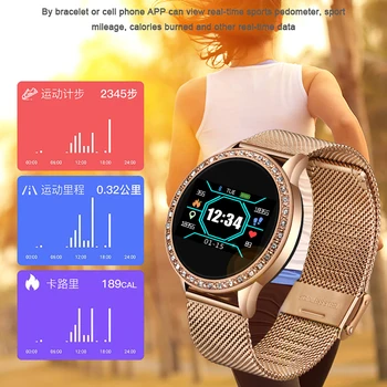 LIGE 2020 Naujas Smart Watch Moterų Sporto Vandeniui Širdies ritmo Monitorius Kalorijų Smartwatch 