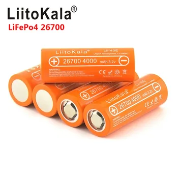 LiitoKala Lii-40E 3.2 V 26700 4000mAh lifepo4 akumuliatorius 10A normų įvykdymo Lakštai bateriją, o ne 26650