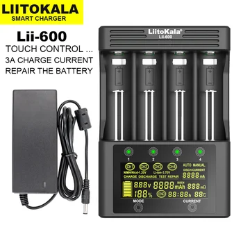 LiitoKala Lii-600 Baterijų Kroviklis Li-ion, 3,7 V ir NiMH 1.2 V baterija Tinka 18650 26650 21700 26700 AA AAA Ir kitų