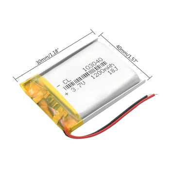 Ličio Li-Po Polimero Baterijos Įkrovimo 1200mAh Li-Po Baterija 103040 li-ion Lipo ląstelių MP3 MP4 DVD GPS Bluetooth 