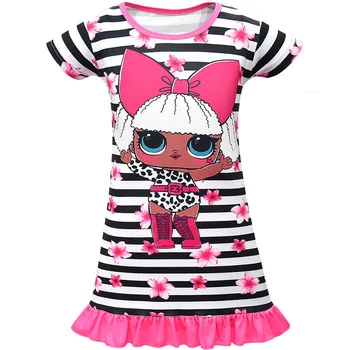 LOL Nustebinti Merginos Nightdress Kūdikių Pižama Princesė Pižamą Vaikams Namų Vasaros Suknelės Didelis Mergina Sleepwear Drabužiai