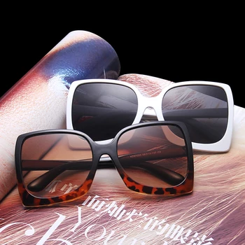 LongKeeper Mados Negabaritinių Akiniai nuo saulės Moterims Prekės ženklo Dizaineris Plastiko Moterų Didelis Gradientas Saulės Akiniai UV400 gafas de sol Akiniai