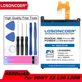 LOSONCOER 4600mAh LIS1543ERPC Mobiliojo Telefono Baterija Sony Xperia Z2 L50T D6502 D6503 L50 L50W L50U Sirius TAIGI-03 Baterija