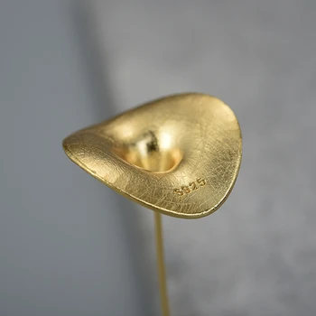 Lotus Įdomus 18K Aukso Mielas Šiaudų Bžūp Tabaluoti Auskarai Nekilnojamojo 925 Sterlingas Sidabro Rankų darbo Dizaineris Bauda Papuošalai, Auskarai Moterims 1317