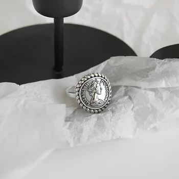 LouLeur 925 sterlingas sidabro Elizabeth pav žiedai, sidabro derliaus turas ryškus, elegantiškas atidaryti žiedai moterų festivalis papuošalai