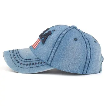 Mados išsiuvinėti JAV vėliava snapback skrybėlės džinsinio beisbolo kepurę bžūp vyrams, moterims, berniukas mergaičių, Moterų Bžūp sekminių kalnų krištolas#LREW 41450