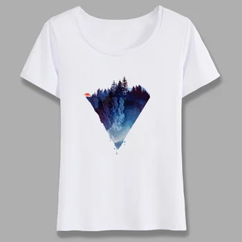 Mados Ledkalnio Spausdinti Marškinėliai Moterims Kalnų Dizaino T-Shirt Atsitiktinis Cool Girl Marškinėliai Trumpomis Rankovėmis Marškinėlius Viršūnes Trišakiai Plius Dydis