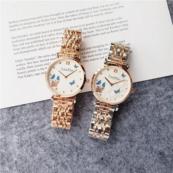 Mados ponios žiūrėti diamond drugelis spausdinti moterų laikrodžiai rose gold nerūdijančio plieno Laikrodis pirmasis pasirinkimas atostogų dovanos