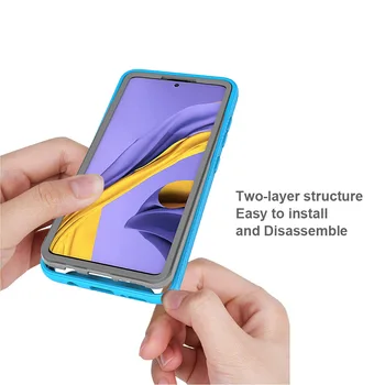 Mados Telefono dėklas Samsung Galaxy A71 A51 Sunku VNT Rėmas + TPU Atveju Be Ekrano Apsaugos atsparus smūgiams Spalvinga Rėmo Dangtis