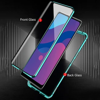 Magnetinio Atveju Huawei Honor 9A Atveju Prabanga Dual Grūdintas Stiklas, Pilnas Apsauginis Bamperis Hard Back Cover Už Garbę 9A 9 Bylą
