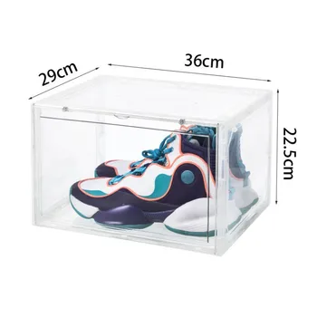Magnetinio skaidrus, batų dėžės Akrilo saugojimo dulkėms high-top krepšinio batų ekranas batų spintoje apversti batų dėžės