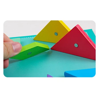 Magnetinė 3D Dėlionė, Dėlionės Tangram Žaidimas Montessori Mokymo, Švietimo Žaidimai Žaislas Piešimo Lenta Dovana Vaikams Smegenų Erzinti