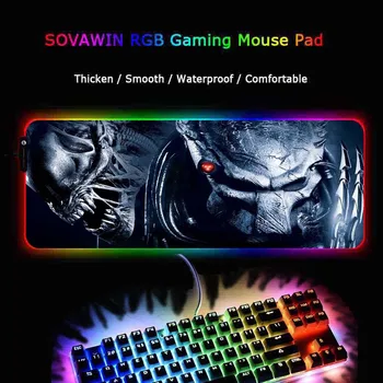 Mairuige Predator Žaidimų Pelės Mygtukai Didelis Kilimėlis RGB Kompiuterinių žaidimų MausePad Stalas LED Apšvietimu Xxl Klaviatūros Lentelė Kilimėlis Csgo