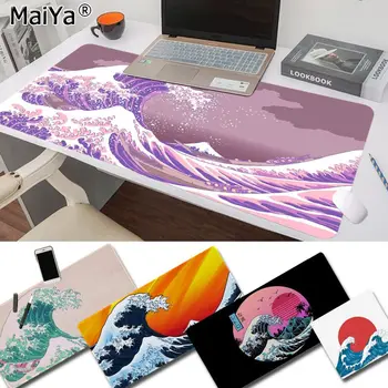 Maiya Naujo Dizaino Japonijos banga Meno Guma Pelės Patvarus Darbalaukio Gumos Kilimėlis KOMPIUTERIO, Kompiuterinių Žaidimų kilimėlis