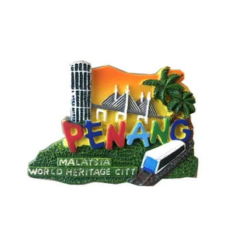 Malaizijos Turistinių Suvenyrų 3D Dervos Šaldytuvas Lipdukas Atrakcija Pastato Elvis Kalnų Durijai Šaldytuvas Magnetai, Suvenyras, Dovanos
