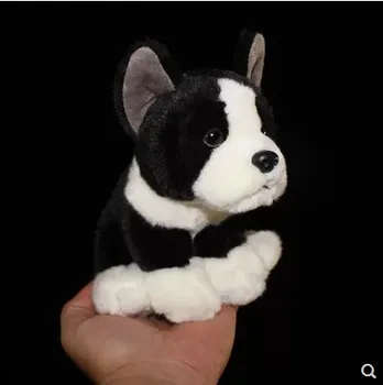 Mažai cute modeliavimas 17cm šuns žaislas pliušinis didelis juodas šuo buldogas vaikams gimtadienio dovana