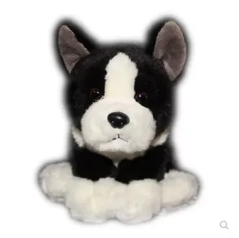 Mažai cute modeliavimas 17cm šuns žaislas pliušinis didelis juodas šuo buldogas vaikams gimtadienio dovana