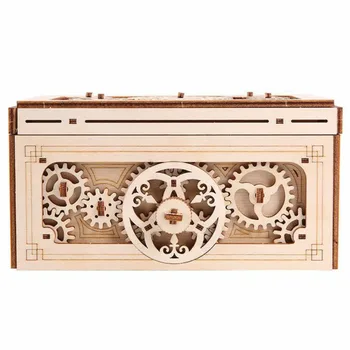 Medinių Muzikos Papuošalų Dėžutės Mechaninė pavarų Dėžė Modelio 3d Surinkimas 