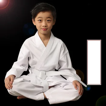 Medvilnės, juoda Karate Vienodas vaikas adultBreathable WTF Taekwondo kick bokso, MMA Kovos meno mokymo drabužiai