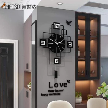 MEISD Kokybės Akrilo Žiūrėti Aikštėje Swingable Didelis Sieninis Laikrodis Modernus Dizainas Kambarį Namų Dekoro Silent Horloge Nemokamas Pristatymas