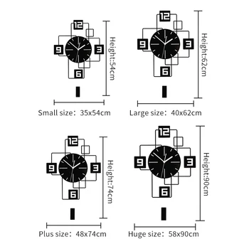 MEISD Kokybės Akrilo Žiūrėti Aikštėje Swingable Didelis Sieninis Laikrodis Modernus Dizainas Kambarį Namų Dekoro Silent Horloge Nemokamas Pristatymas