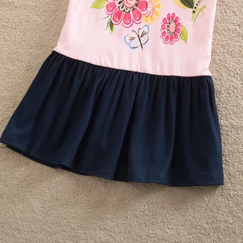 Mergina trumpas rankovėmis suknelė medvilnės gėlių siuvinėjimas mergaitės dėvėti vasaros new Baby Girl Dress SH5803