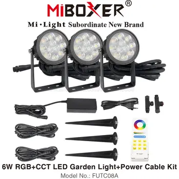 MiBoxer FUTC08A 6W RGB+BMT LED Sodas Šviesos+DC24V 65W Energijos Tiekimas + Kabelio Jungtis+FUT088 2.4 G Bevielis Nuotolinio valdymo pultelis Rinkinyje