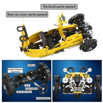 Miestas Kabrioletas Automobilio Transporto priemonės Blokai Techninis Sunkvežimių Trijų Ratinių Klasikinių Automobilių Modelį Plytų Žaislai Vaikams