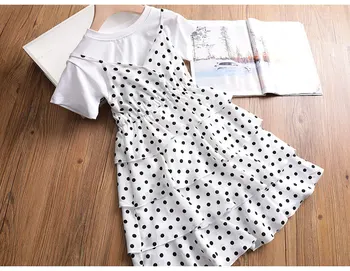 Mihkalev baby girl drabužiai nustatyti 2020 m. mergaičių vasaros komplektus marškinėlius +diržas suknelė 2pieces vaikams drabužių mergaičių tracksuit kostiumas