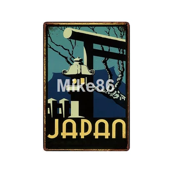[ Mike86 ] Azija Kelionės Japonija Honkongas Indija Metalo Pasirašyti Vintage Store Retro Geležies Tapybos plakatus 20*30 CM, LT-1939 m.