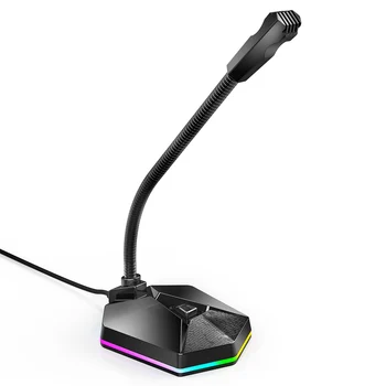 Mikrofonas Triukšmo Mažinimas Reguliuojamas Kampas RGB mirksinti Šviesa Žaidimų Transliacijos NK-Pirkiniai