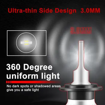 Mini Dydžio SPT lampada H7 H4 LED Lemputės Automobilių Žibintų Lemputė 12V 24V 12000LM 6000K Balta H1 H3 9005 HB3 9006 HB4 H8, H11 LED Žibintai