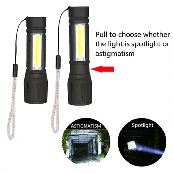 Mini Nešiojamas 2 Q5 LED Žibintuvėlis Žibintų 3 Darbo Režimai Flash Šviesos Fakelas USB Įkrovimo Lauko Žvejyba, Kempingas Fotoblykstės