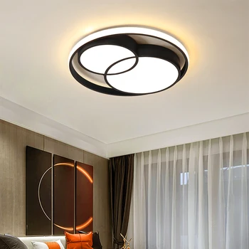 Minimalizmas modernios LED lubų šviestuvo šviesos juoda/balta modernaus liustra gyvenimo kambario, miegamasis led šviestuvo apšvietimo