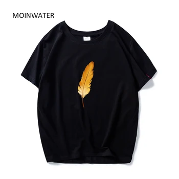 MOINWATER Naujas Aukso Plunksna Modelis T marškinėliai Moterims 2020 Medvilnės Tees trumpomis Rankovėmis Moteriška Vasaros Viršūnes MT1920