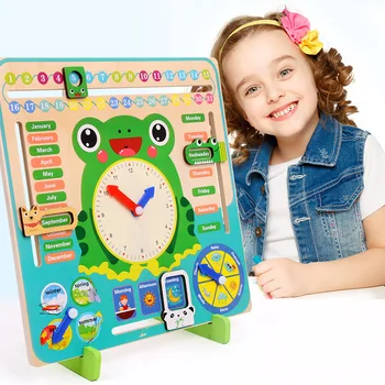 Montessori 3D Medinio Laikrodžio Pažinimo Žaislai, Vaikų mokymąsi, Švietimo Žaislai, Kūdikių Žaidimai 3 Metai 4 Metai 5 Metai Berniukų A 26716