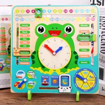 Montessori 3D Medinio Laikrodžio Pažinimo Žaislai, Vaikų mokymąsi, Švietimo Žaislai, Kūdikių Žaidimai 3 Metai 4 Metai 5 Metai Berniukų A