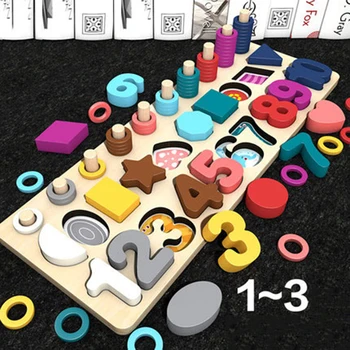 Montessori Medžiagos Dėstymo Švietimo Mediniai Žaislai Vaikams, Žaislai Ikimokyklinio Skaičius Skaitmeninės Formos Rungtynės Matematikos Žaislai Vaikams Dovanų