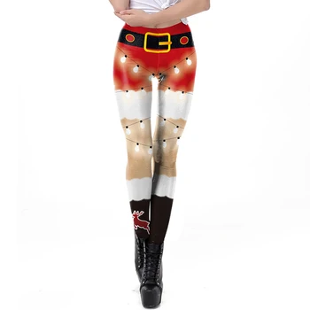 Moterų Antblauzdžiai Mados 3D Skaitmeninis Spausdinimas Kalėdų Antblauzdžiai Juokinga Seksualus Spausdinti Elastinga Kalėdų Liesas Antblauzdžiai Gotikos