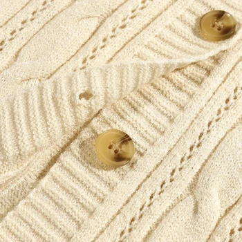Moterų Cardigan Megztiniai Moterų Kietas Trumpas Megztinis O Kaklo Vieno Krūtinėmis Megztinis Moteris išskaptuotas Megzti Megztinis Moteris