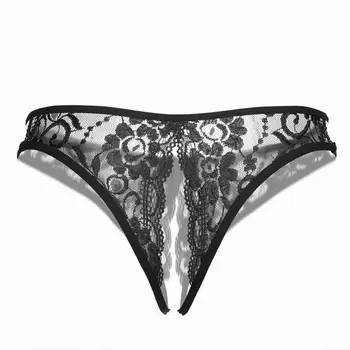 Moterų Sexy G String Nėrinių skylę Atidaryti, Padalinti Akių Thong Kelnaitės Šortai tangas apatinis Trikotažas Underwears Kelnės 2019
