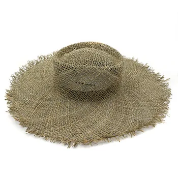 Moterų skrybėlės nuo saulės apsaugos vasaros prabangos prekės rankų darbo šiaudines skrybėles round top fascinator lauko paplūdimio atsitiktinis oficialų moterims saulės skrybėlę