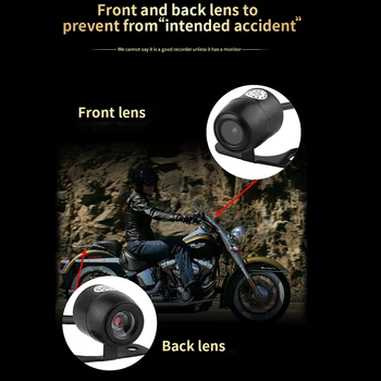Motociklo DVR Motociklo Kamera 1080P HD Dvigubo Objektyvo Priekinis ir Galinis Vairuotojo Įrašas, Naktinio Matymo Transporto priemonės Diktofonas