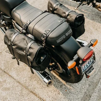 Motociklo Universalus Modifikavimas Retro Pusėje Krepšys Apsauginės Atramos Pusėje Lange Kabo Krepšys Kabo Lauke Diržo Sagtis