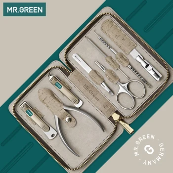 MR. GREEN 8 1 Įrankiai Nagų Manikiūro Rinkinys Nagų Nipper/Clipper/Žirkliniai/File/ Ear Cleaner Pincetu Nerūdijančio Plieno Pedikiūro rinkinys 3970