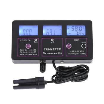 Multi-parametras, Vandens Testavimo Matuoklis Skaitmeninis LCD Vandens Kokybę, Stebėti pH / RH / EC / CF / TDS(PPM) / TEMP Vandens Kokybės Testeris 14000