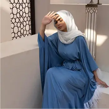 Musulmonų Abaja Suknelė Šikšnosparnių Rankovėmis Ramadanas Dubajus Islamo Turkija Elegantiškas Moteris Hijab Suknelės Kutas Apsiaustu Musulman Maroko Kaftan