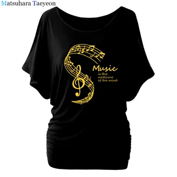 Muzika-Tai Vaistas Proto Atspausdinta Marškinėliai Moterims Vasaros trumpomis Rankovėmis Tshirts Harajuku Marškinėliai Atsitiktinis Topai marškinėliai Prekės