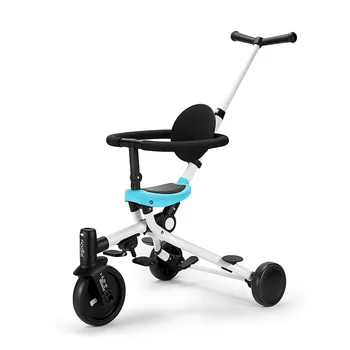 Nadle ranka stumti triratį 2 in 1 vaikas automobilis, lengvas sulankstomas dviejų krypčių vežimėlis multi-funkcija vaikas vaikščioti artefaktas
